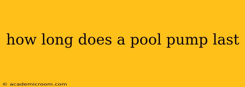 how long does a pool pump last
