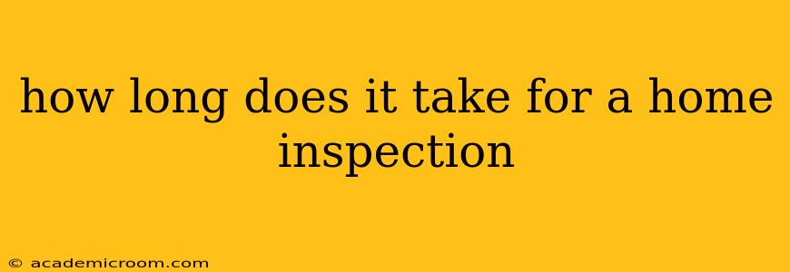 how long does it take for a home inspection