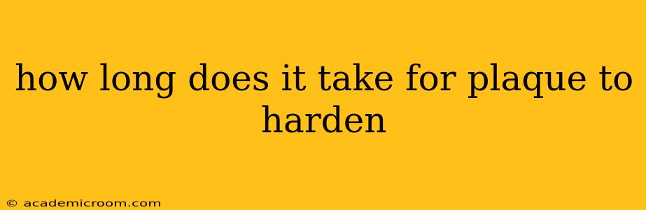 how long does it take for plaque to harden