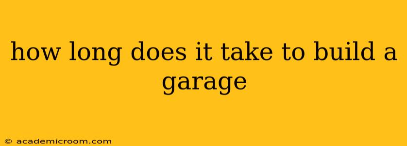 how long does it take to build a garage