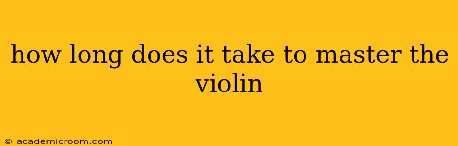 how long does it take to master the violin