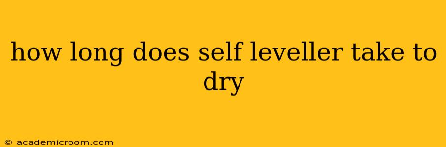 how long does self leveller take to dry