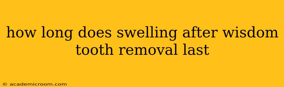 how long does swelling after wisdom tooth removal last