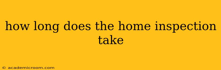 how long does the home inspection take