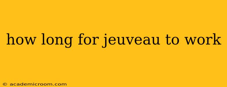 how long for jeuveau to work