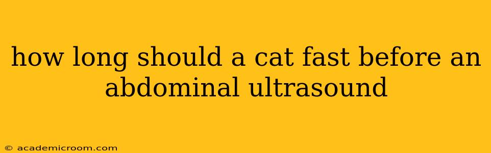 how long should a cat fast before an abdominal ultrasound