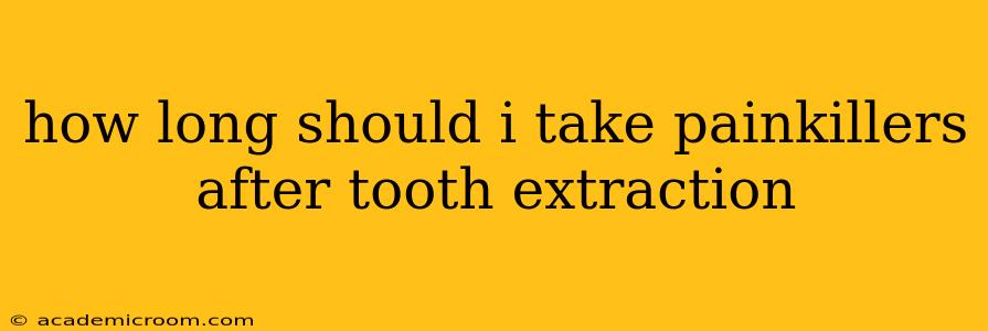 how long should i take painkillers after tooth extraction