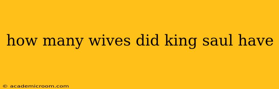 how many wives did king saul have