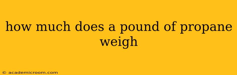 how much does a pound of propane weigh