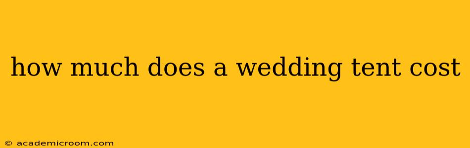 how much does a wedding tent cost