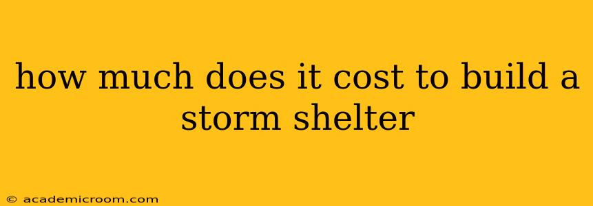 how much does it cost to build a storm shelter