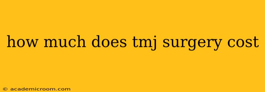 how much does tmj surgery cost