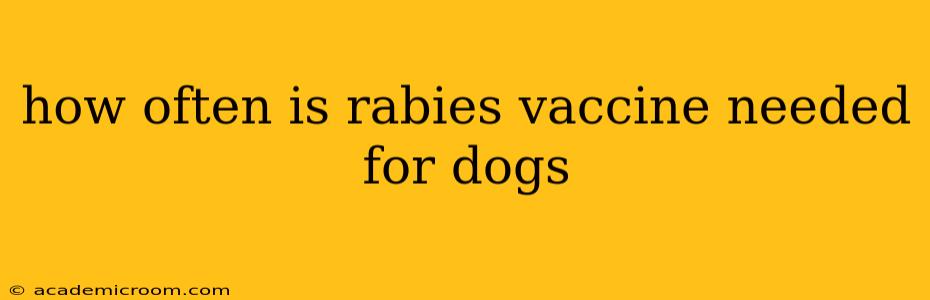 how often is rabies vaccine needed for dogs