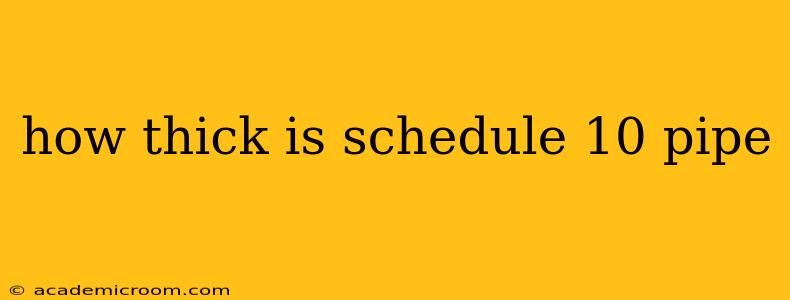 how thick is schedule 10 pipe