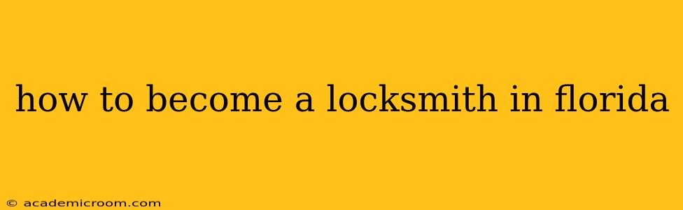 how to become a locksmith in florida