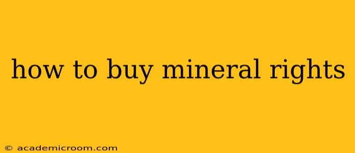 how to buy mineral rights