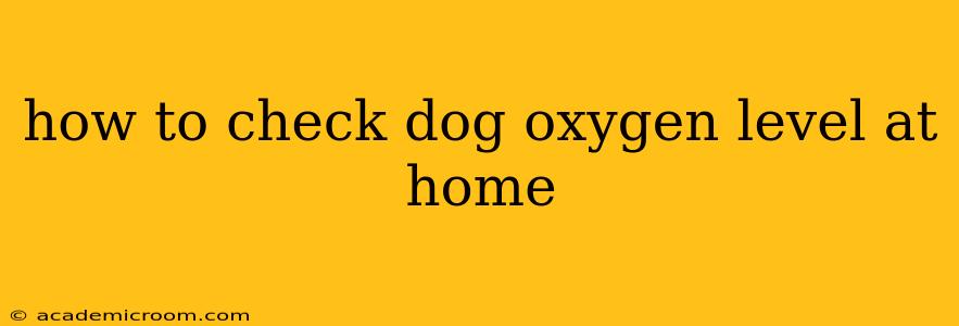 how to check dog oxygen level at home