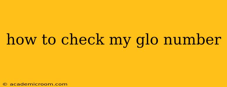 how to check my glo number