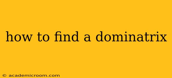 how to find a dominatrix