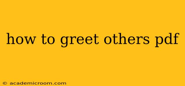 how to greet others pdf