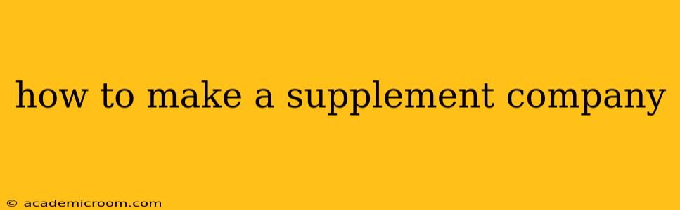 how to make a supplement company