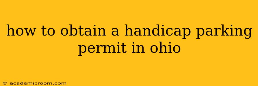 how to obtain a handicap parking permit in ohio