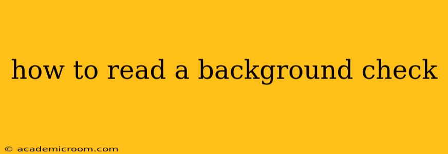 how to read a background check
