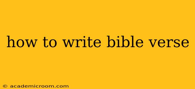 how to write bible verse