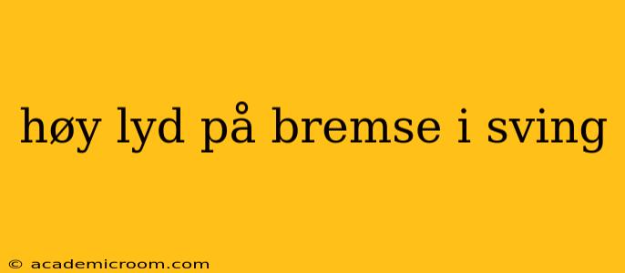 høy lyd på bremse i sving