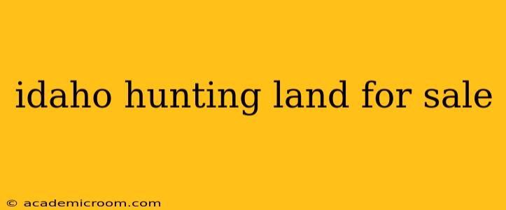 idaho hunting land for sale