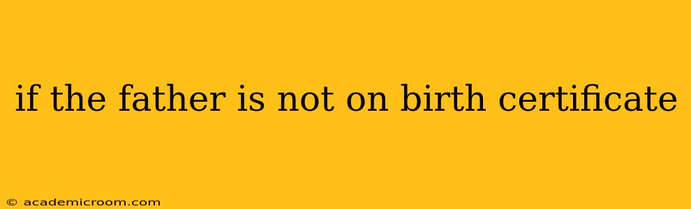 if the father is not on birth certificate
