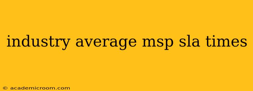 industry average msp sla times
