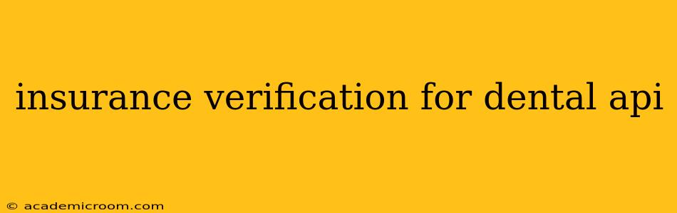 insurance verification for dental api