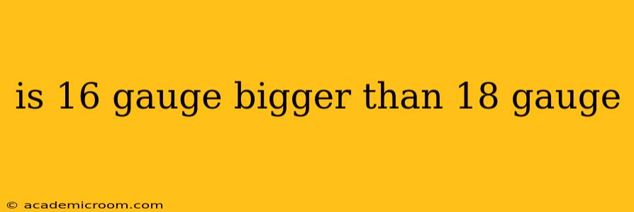 is 16 gauge bigger than 18 gauge