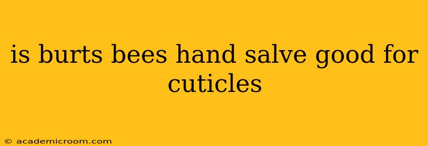 is burts bees hand salve good for cuticles