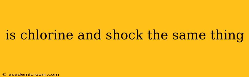 is chlorine and shock the same thing