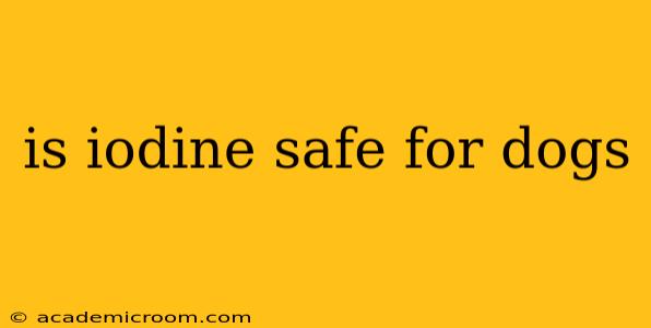 is iodine safe for dogs