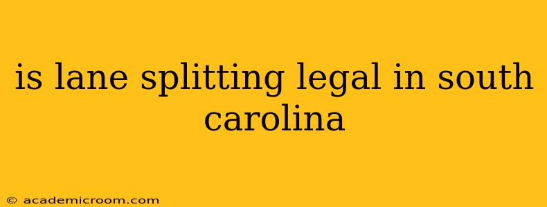 is lane splitting legal in south carolina