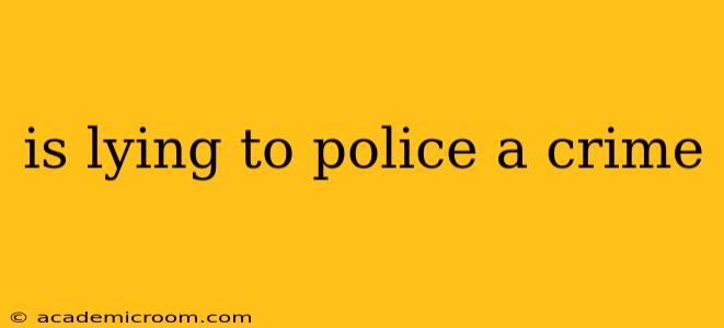 is lying to police a crime