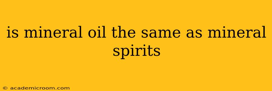 is mineral oil the same as mineral spirits