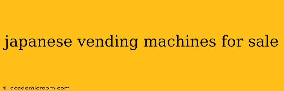japanese vending machines for sale