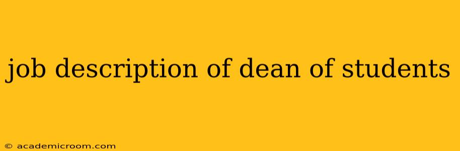job description of dean of students