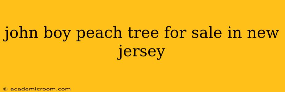 john boy peach tree for sale in new jersey
