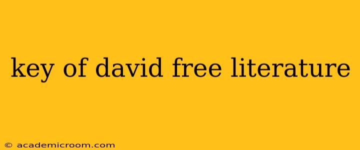 key of david free literature