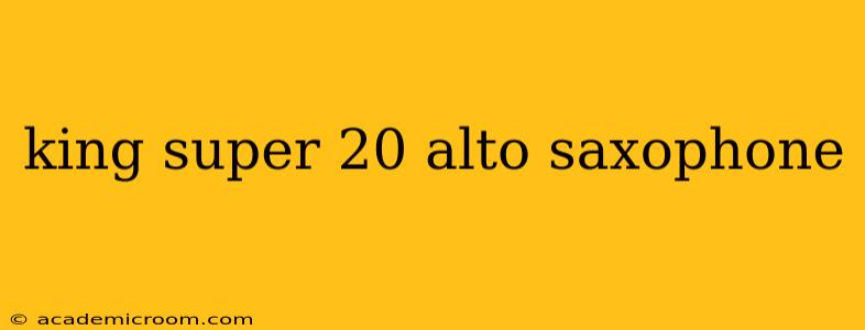 king super 20 alto saxophone