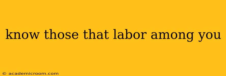 know those that labor among you