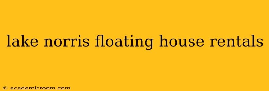 lake norris floating house rentals