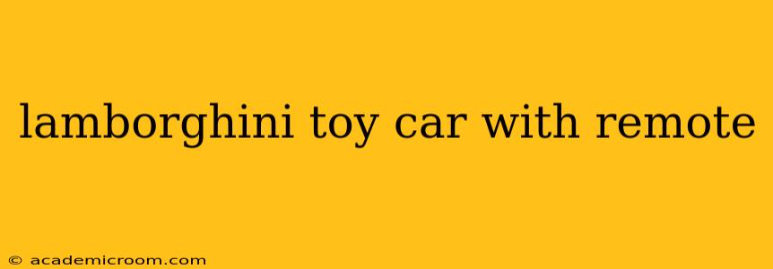 lamborghini toy car with remote