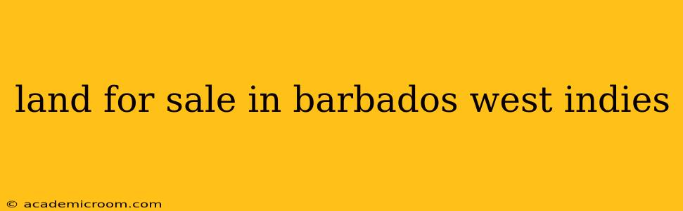 land for sale in barbados west indies