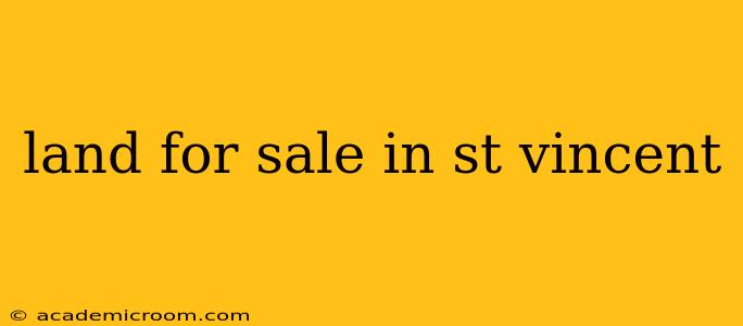 land for sale in st vincent